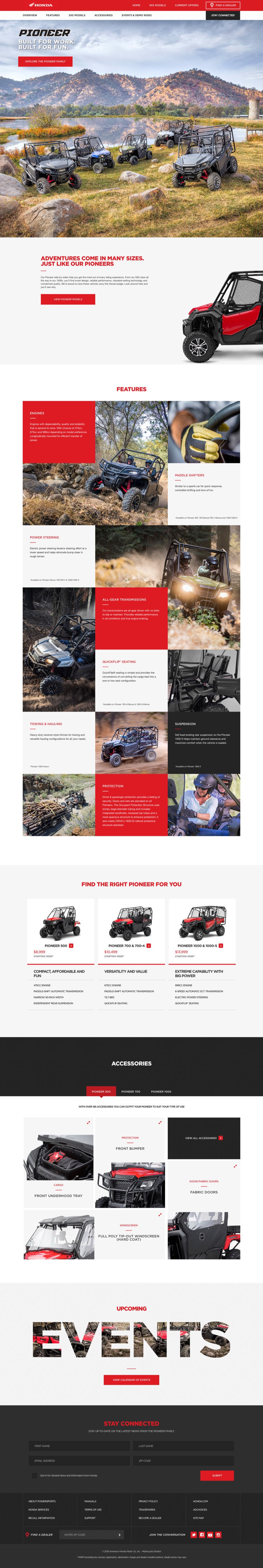 Honda Pioneer website