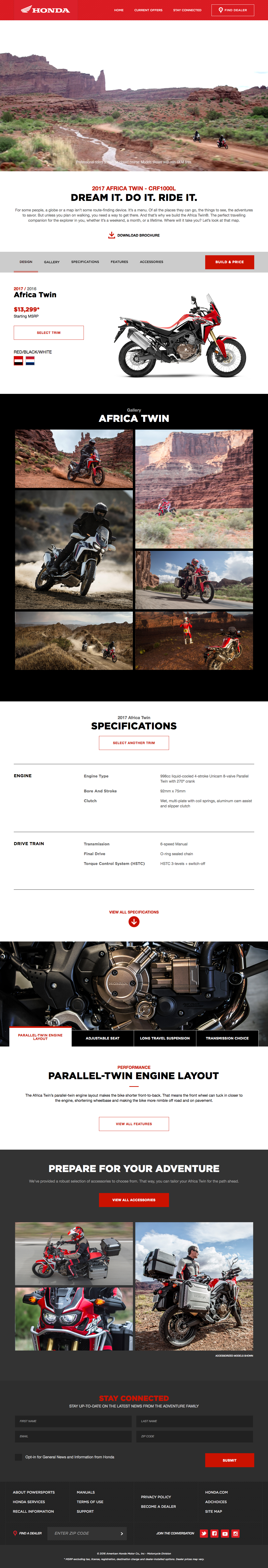 Honda Africa Twin product page
