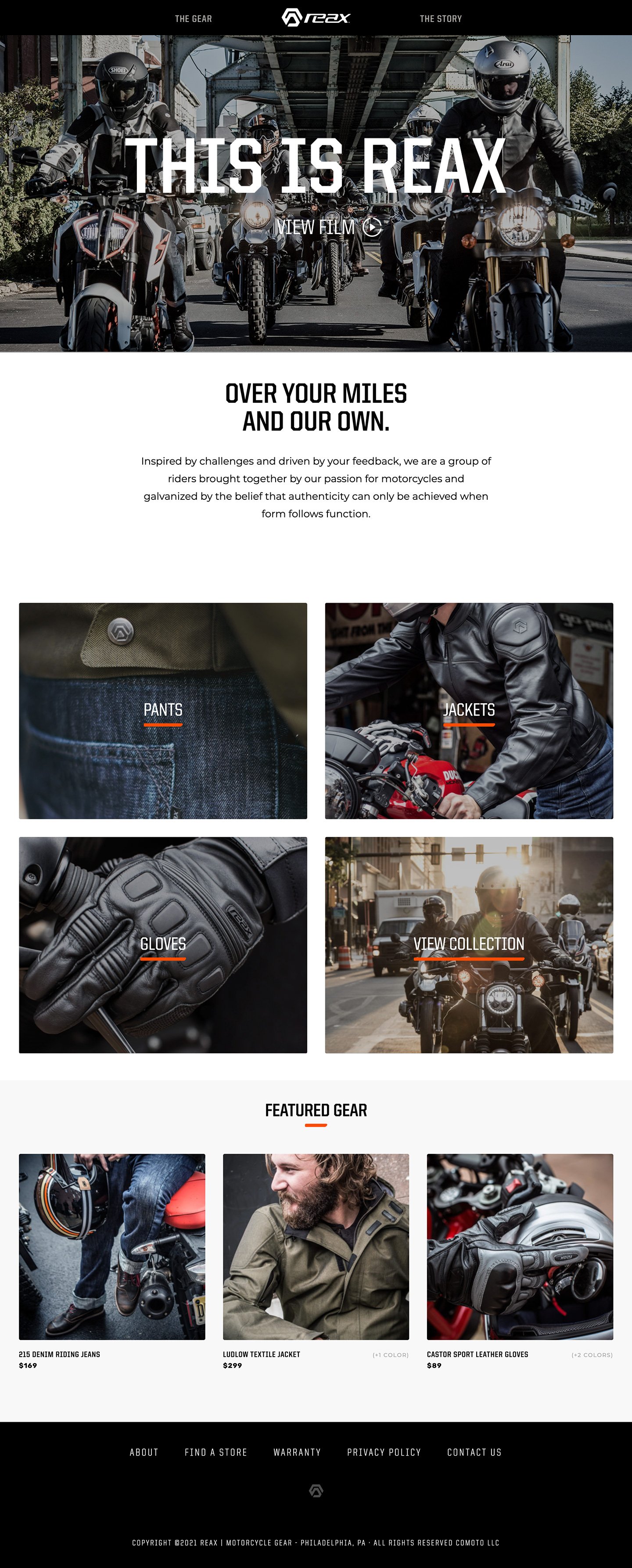 REAX website — Home