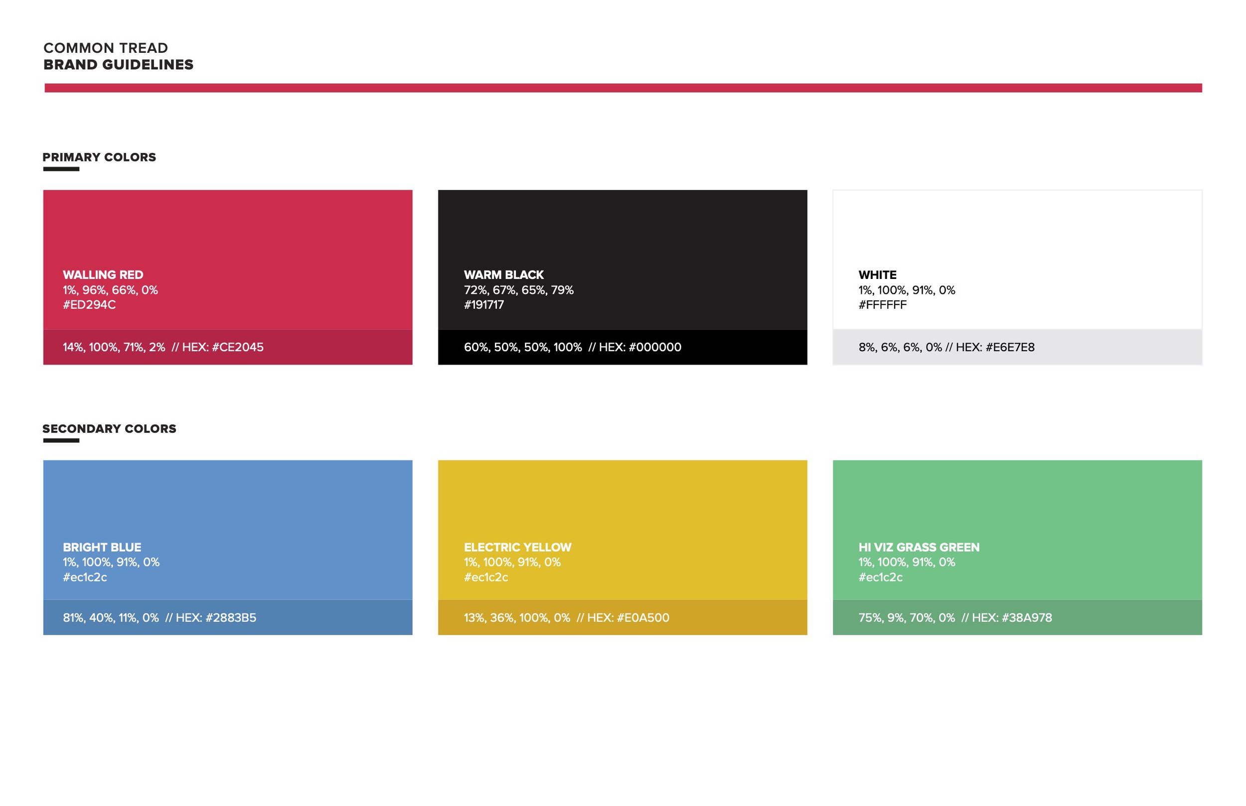Common Tread brand guidelines page 2