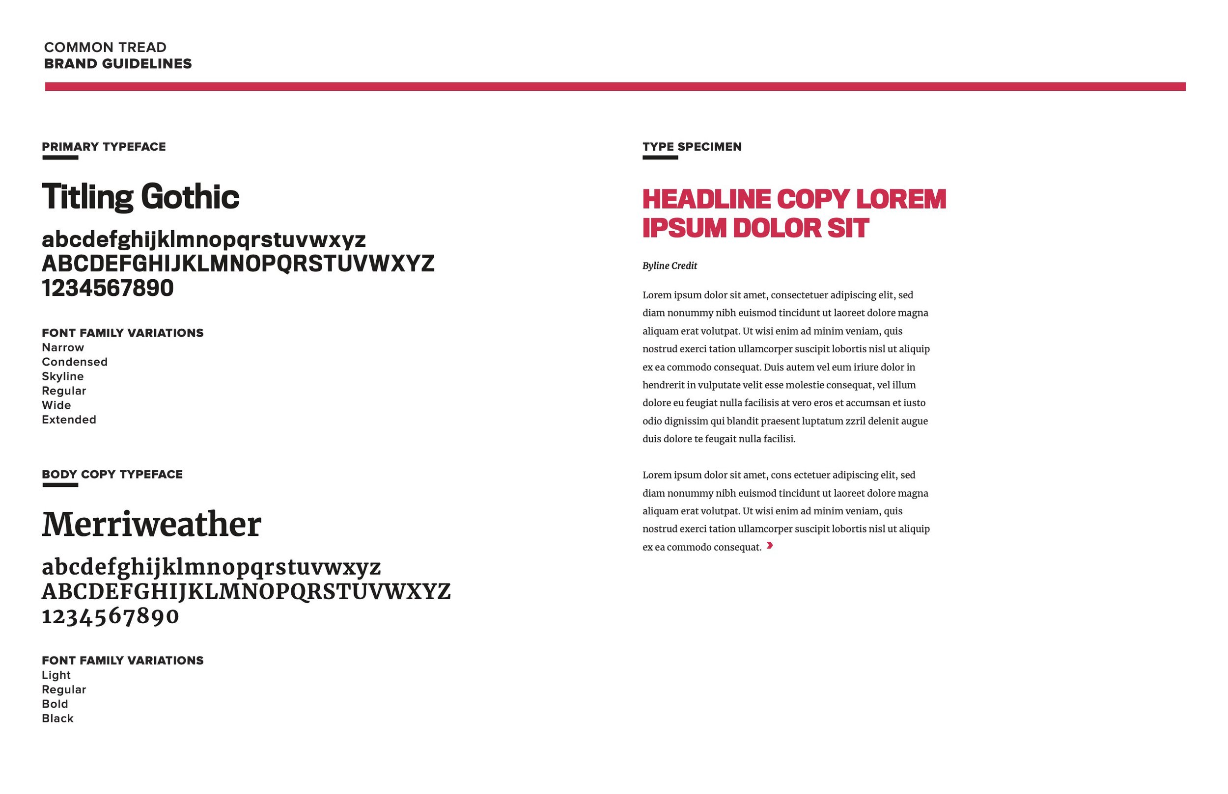 Common Tread brand guidelines page 3